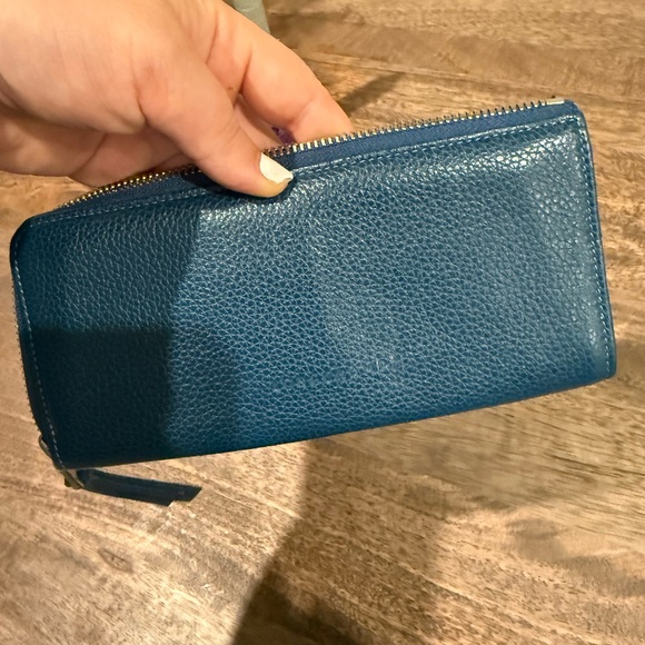 Longchamp Blue Leather Zip wallet - Picture 4 of 6